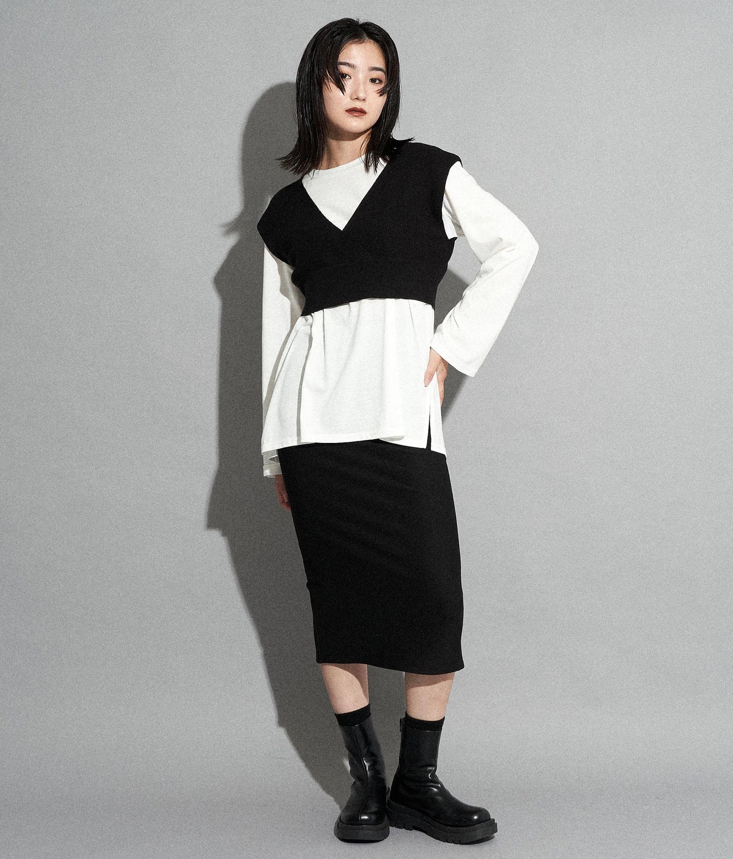 バックロゴロンT×ニットベストセット 798-8598