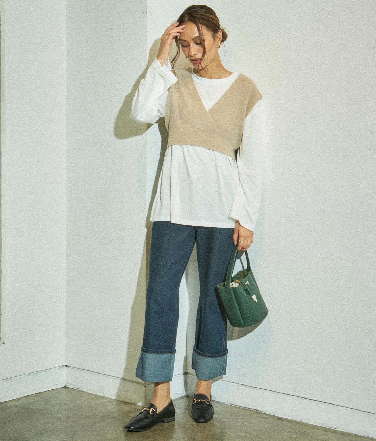 バックロゴロンT×ニットベストセット 798-8598