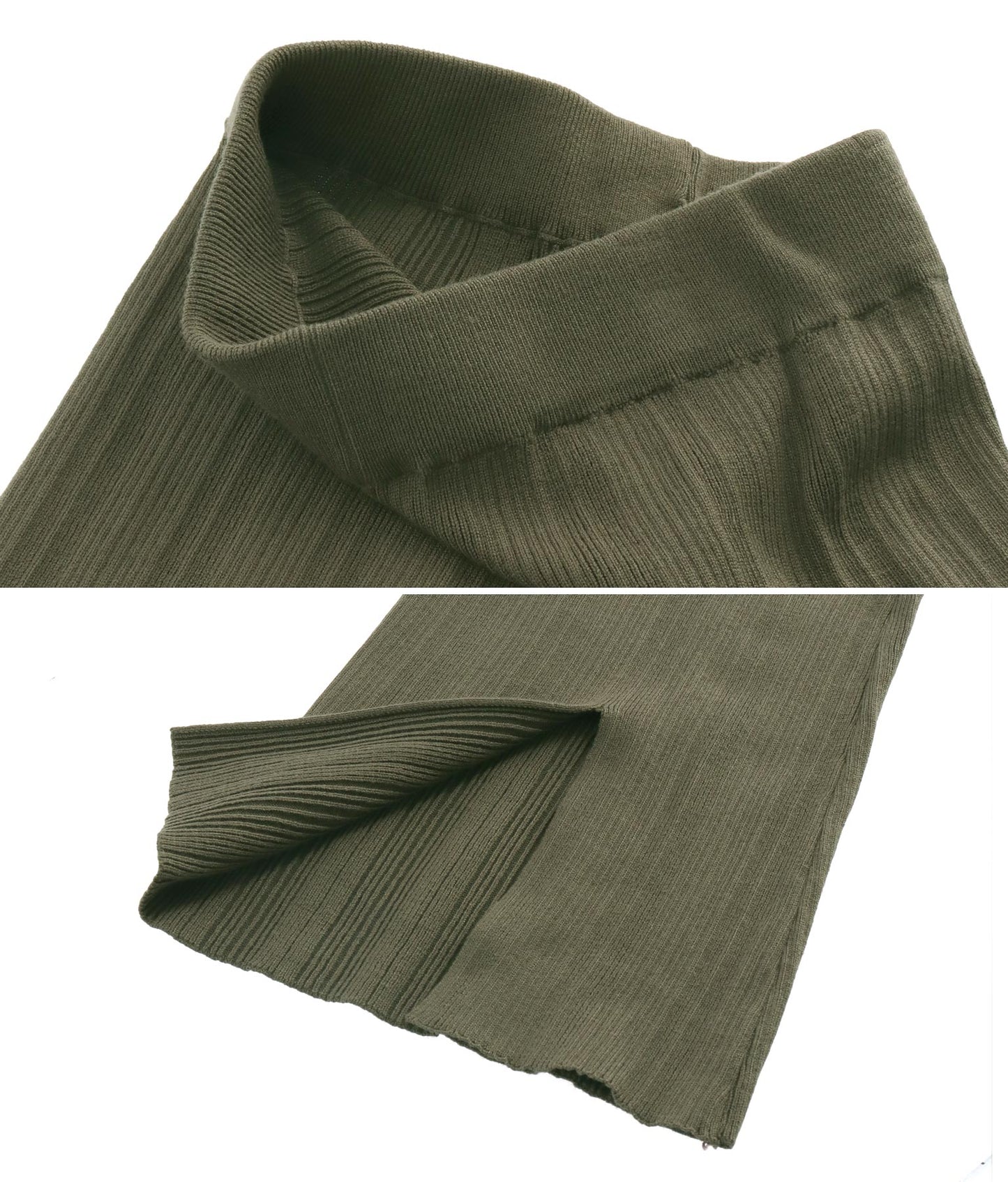 ランダムリブ センタースリット ニットパンツ 152-5327