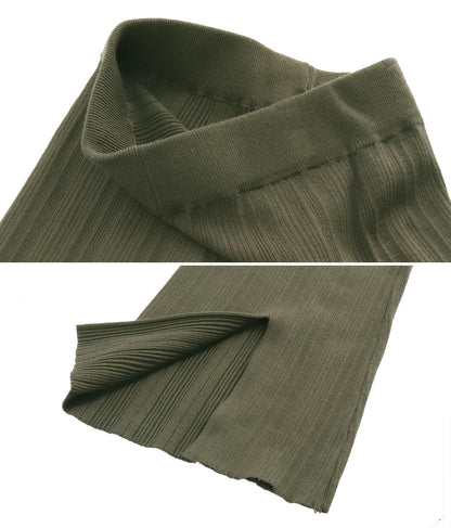 ランダムリブ センタースリット ニットパンツ 152-5327