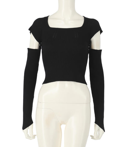 アームカットリブニットトップス 153-5322