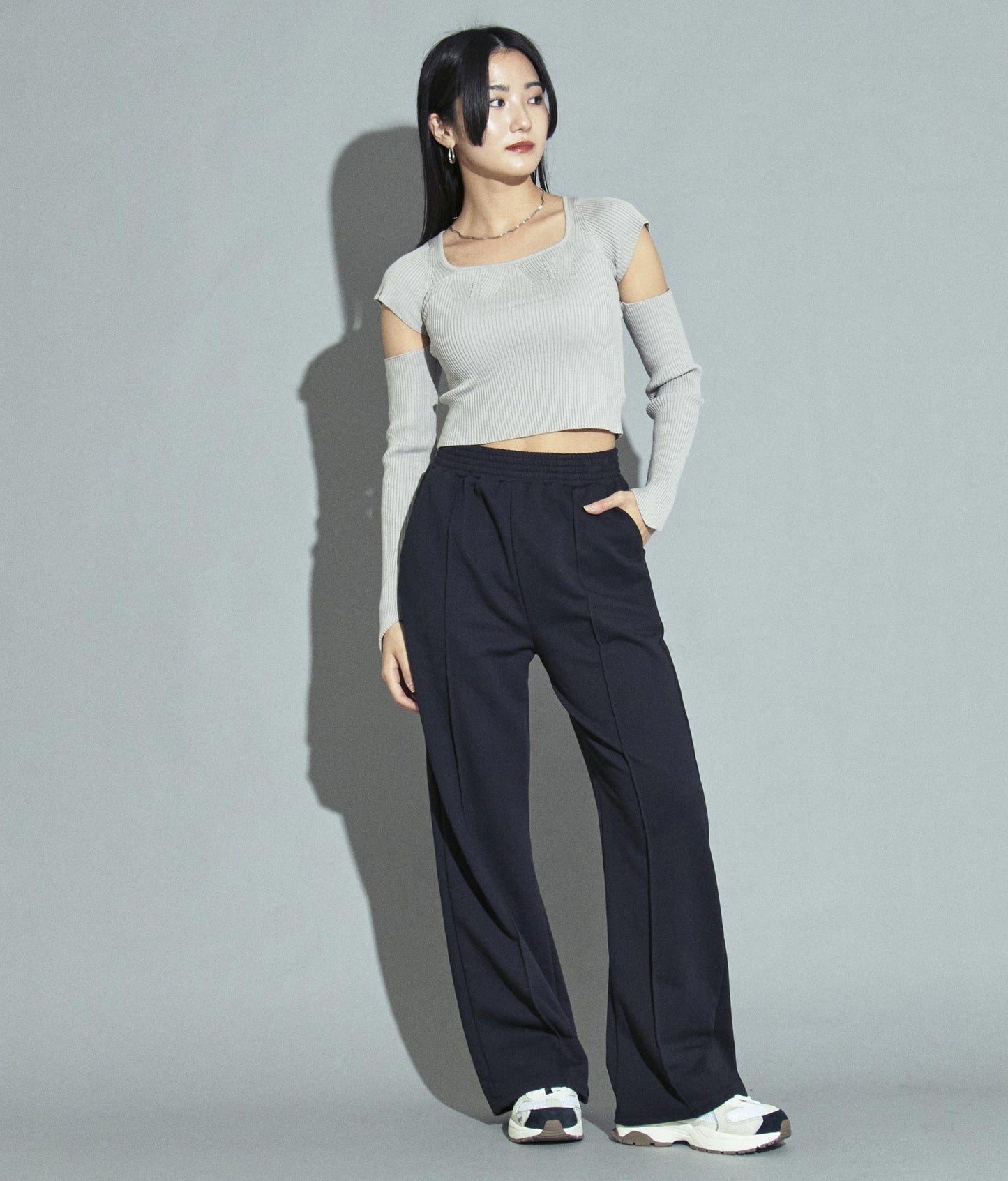 アームカットリブニットトップス 153-5322