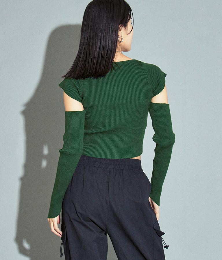アームカットリブニットトップス 153-5322