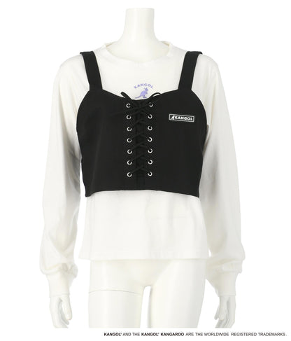 ANAPGIRL × KANGOL KIDS コラボ ビスチェ × ロンT セット 918-6910