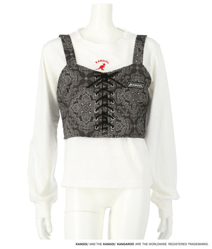 ANAPGIRL × KANGOL KIDS コラボ ビスチェ × ロンT セット 918-6910