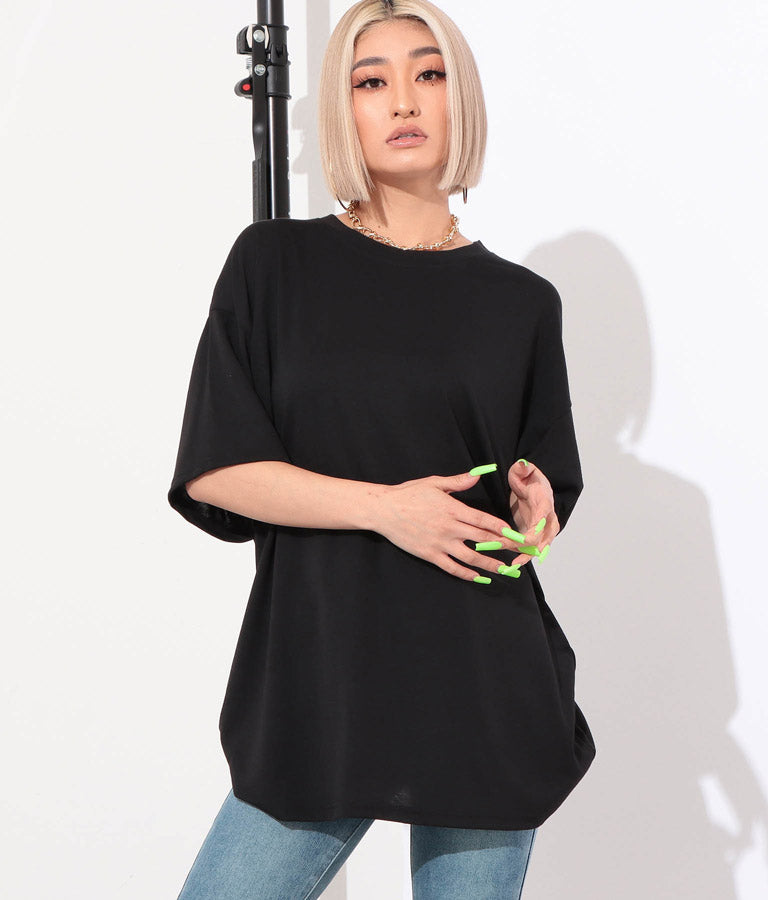 ラウンドネック ゆるてろ ビッグ Tシャツ 493-2555