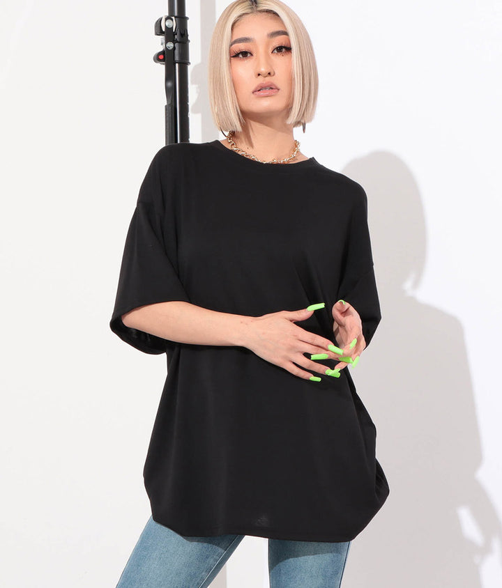 ラウンドネック ゆるてろ ビッグ Tシャツ 493-2555