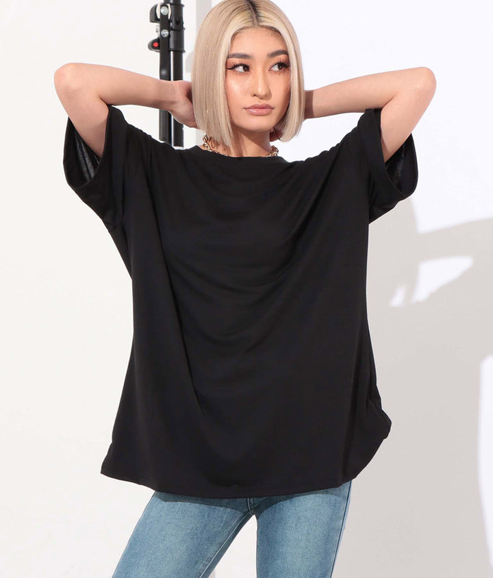 ラウンドネック ゆるてろ ビッグ Tシャツ 493-2555
