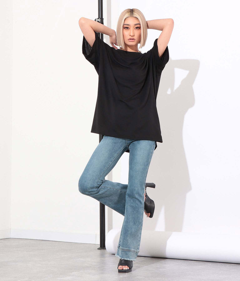 ラウンドネック ゆるてろ ビッグ Tシャツ 493-2555
