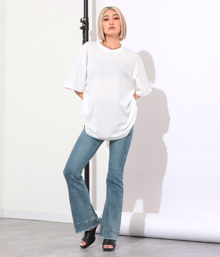 ラウンドネック ゆるてろ ビッグ Tシャツ 493-2555