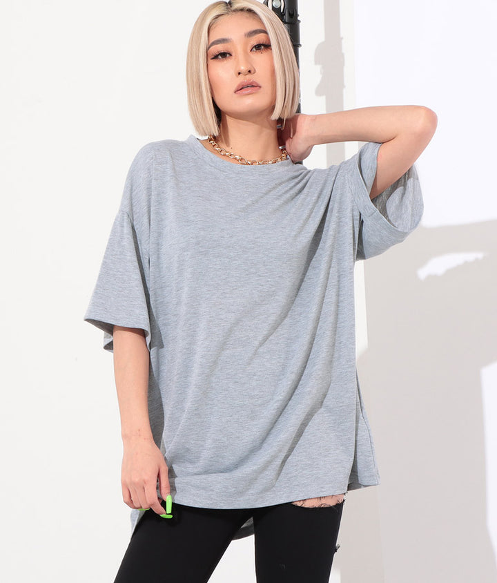 ラウンドネック ゆるてろ ビッグ Tシャツ 493-2555