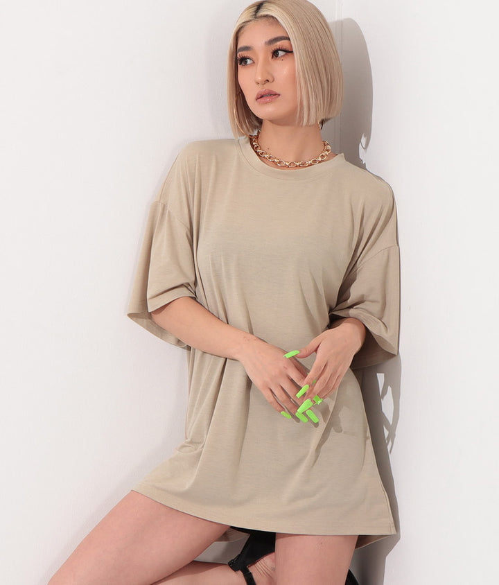 ラウンドネック ゆるてろ ビッグ Tシャツ 493-2555