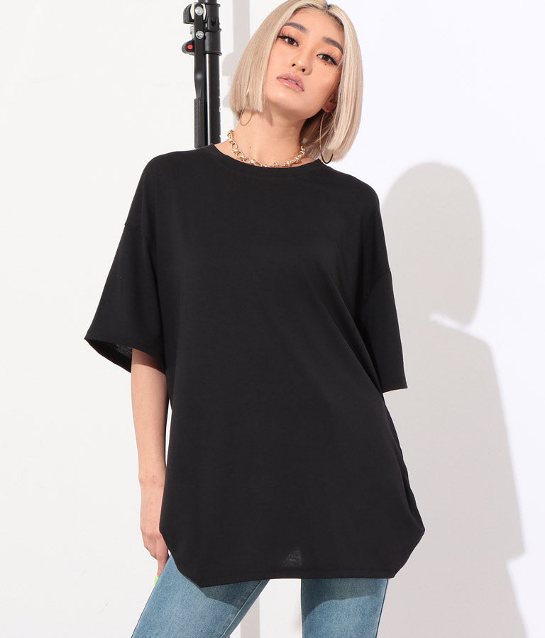 ラウンドネック ゆるてろ ビッグ Tシャツ 493-2555