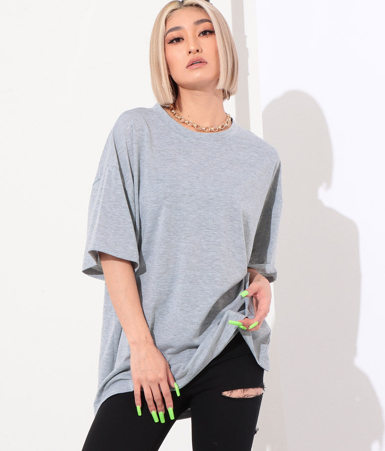 ラウンドネック ゆるてろ ビッグ Tシャツ 493-2555