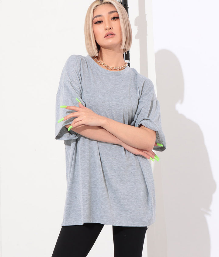 ラウンドネック ゆるてろ ビッグ Tシャツ 493-2555