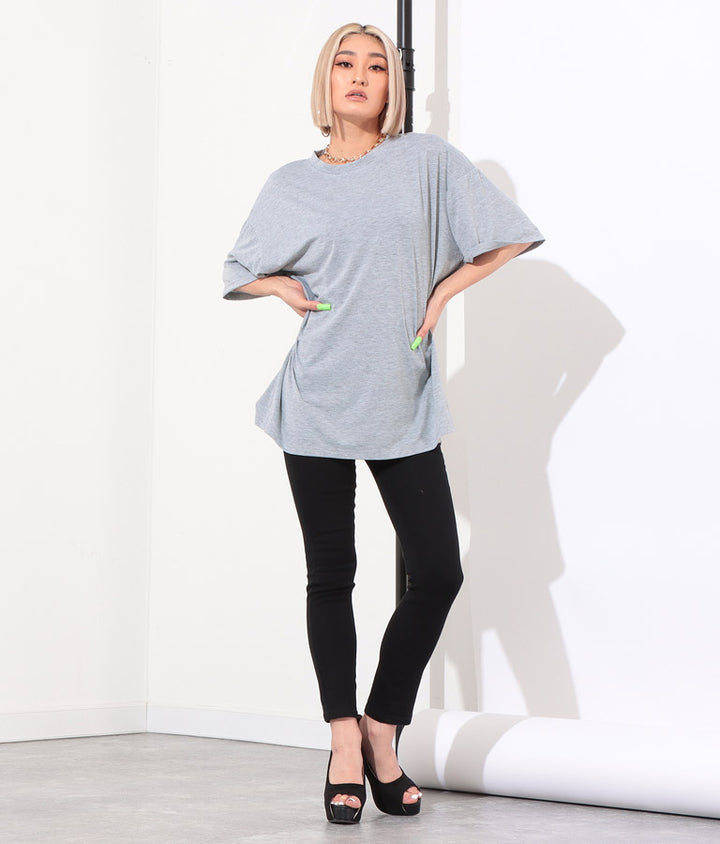 ラウンドネック ゆるてろ ビッグ Tシャツ 493-2555