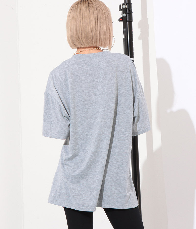 ラウンドネック ゆるてろ ビッグ Tシャツ 493-2555