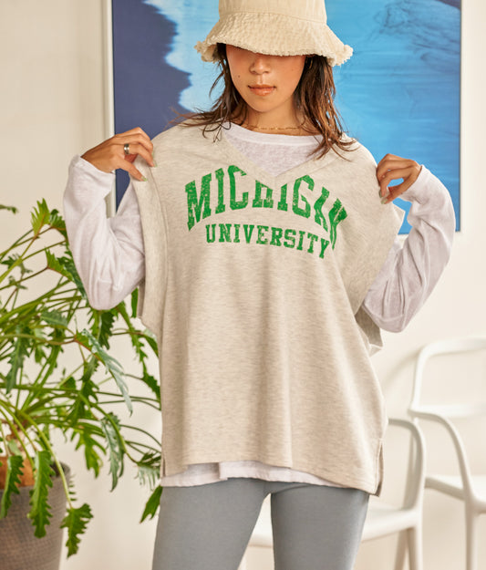 カレッジロゴ Vネック ベスト 853-5438