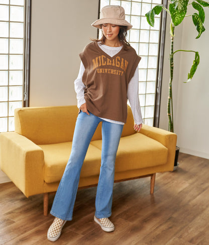 カレッジロゴ Vネック ベスト 853-5438