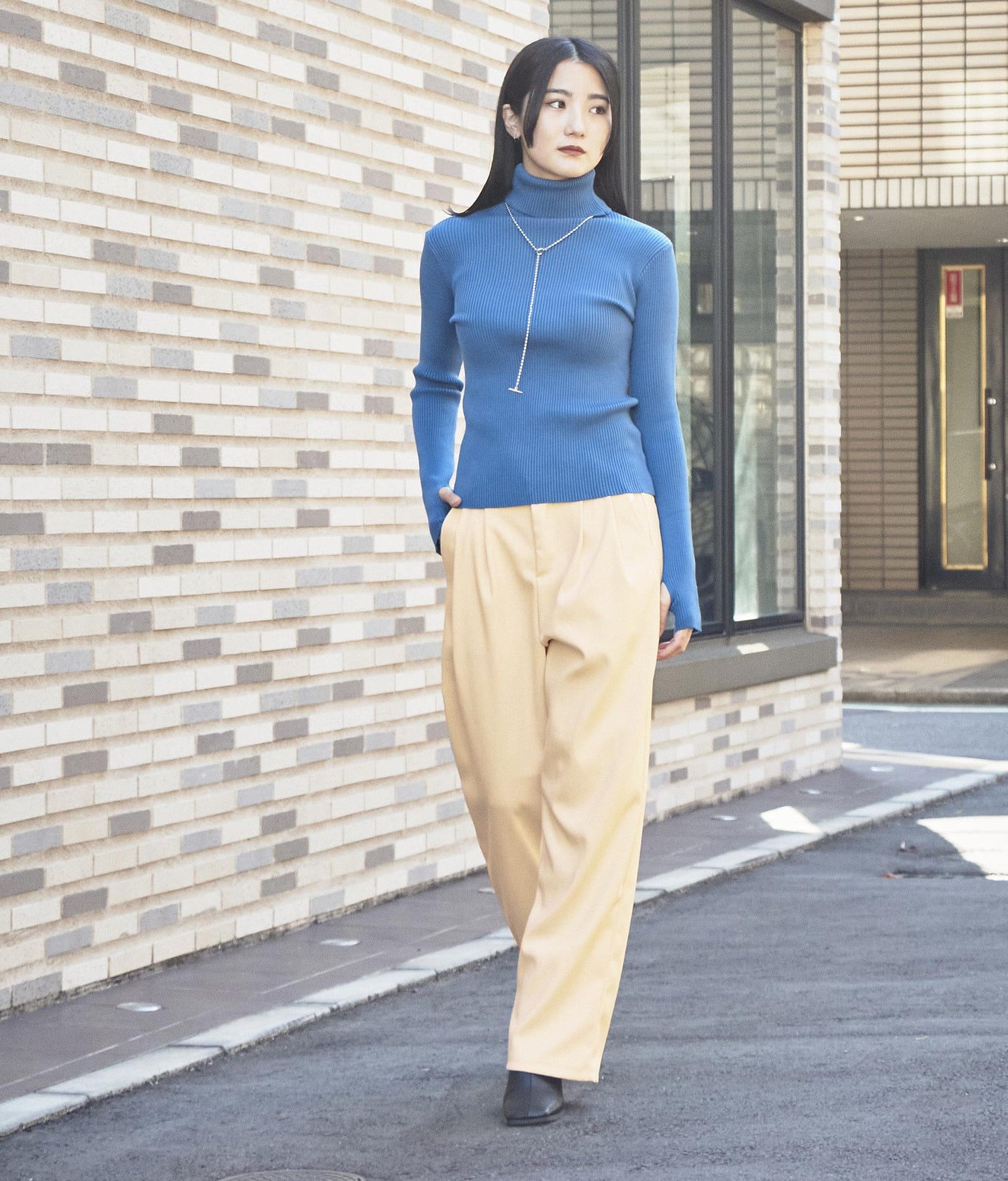 起毛シンプルタックパンツ 152-5341