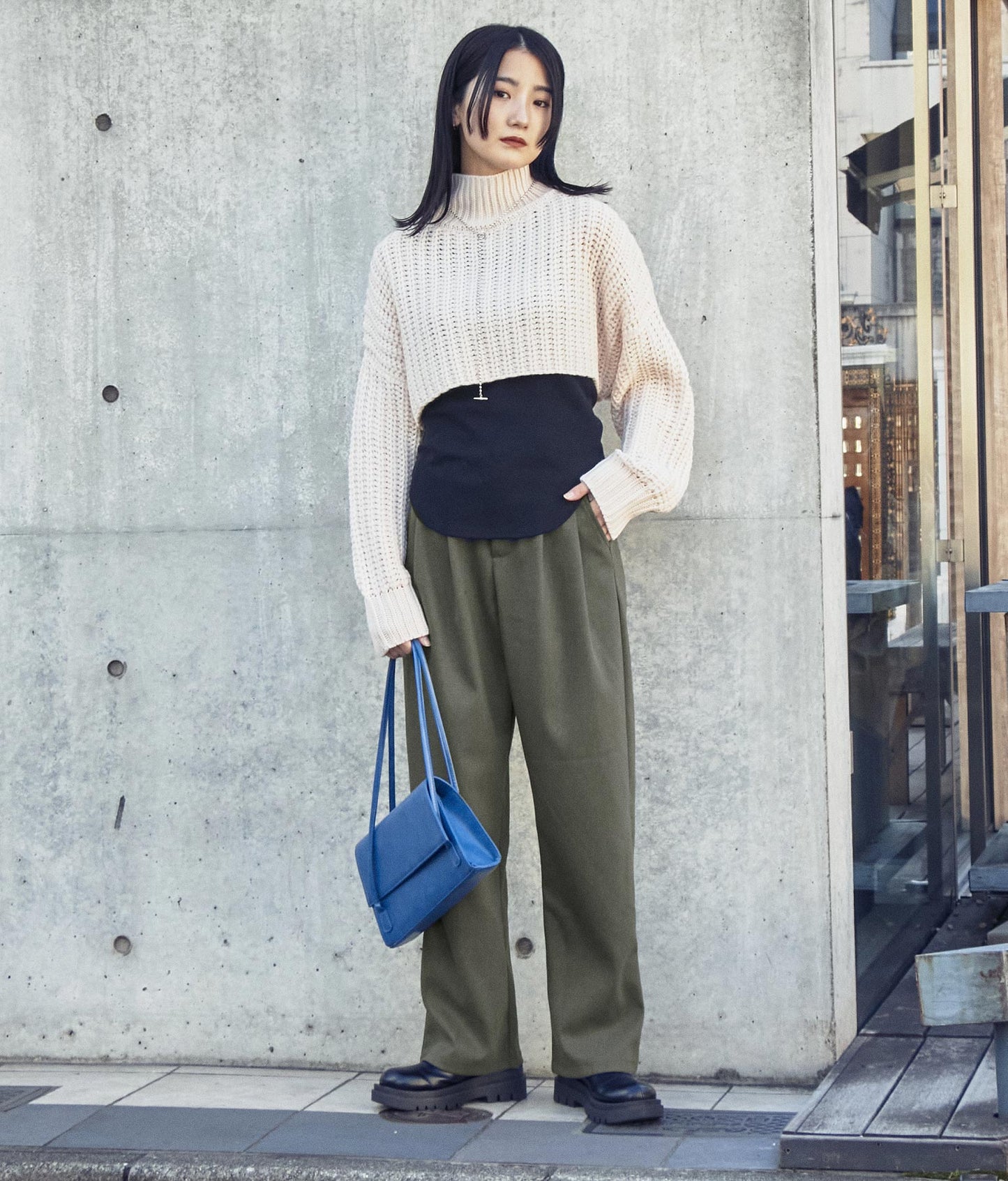 起毛シンプルタックパンツ 152-5341