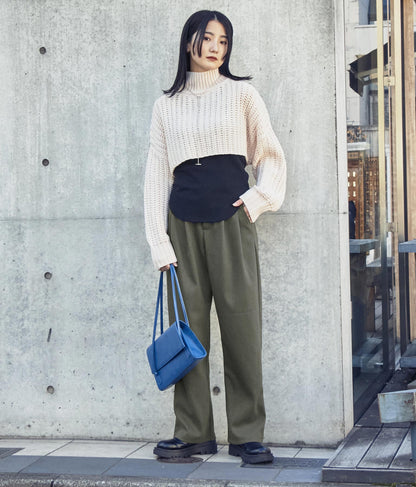 起毛シンプルタックパンツ 152-5341