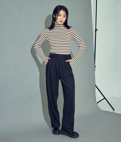起毛シンプルタックパンツ 152-5341