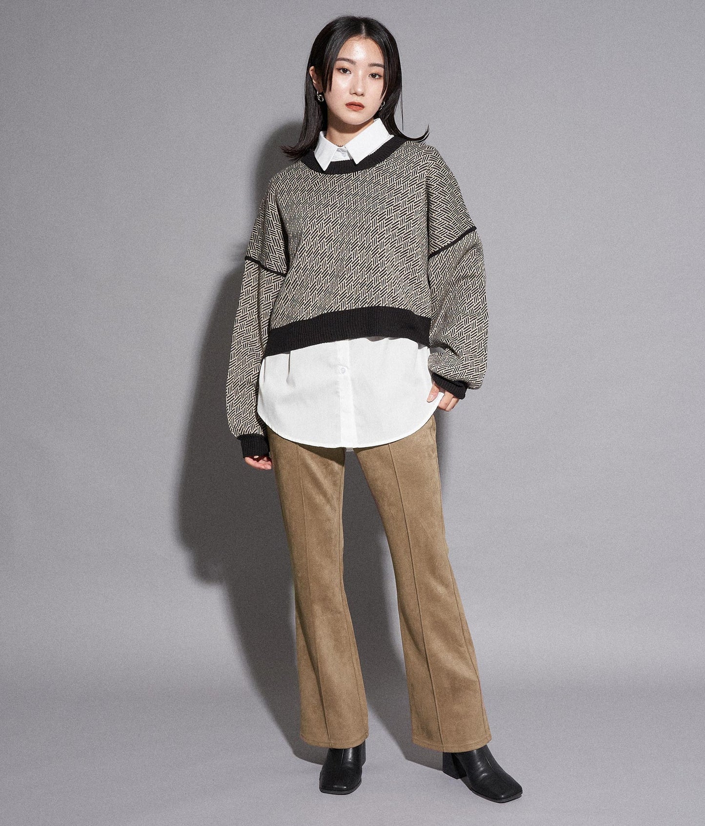 フェイクスエードフレアパンツ 792-8665