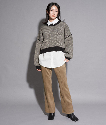 フェイクスエードフレアパンツ 792-8665