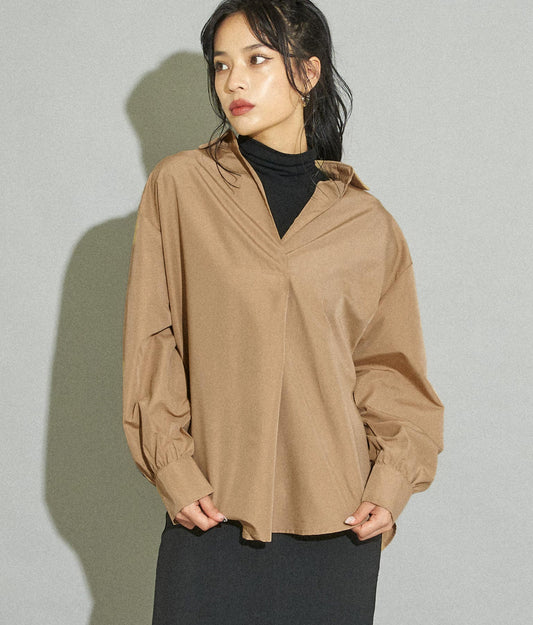 ボリュームスリーブスキッパーシャツ 153-5285