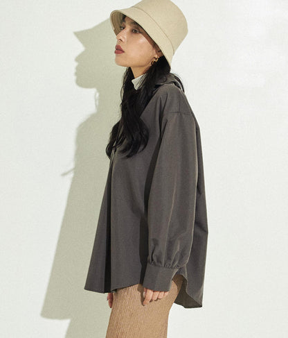 ボリュームスリーブスキッパーシャツ 153-5285