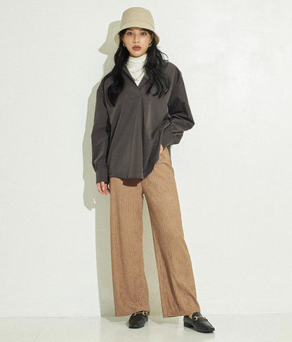 ボリュームスリーブスキッパーシャツ 153-5285