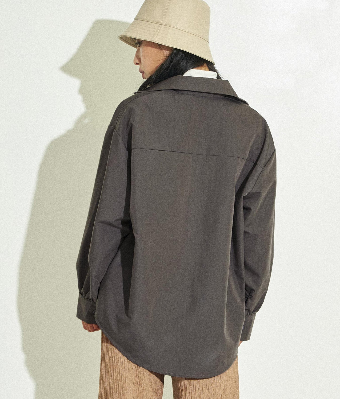 ボリュームスリーブスキッパーシャツ 153-5285