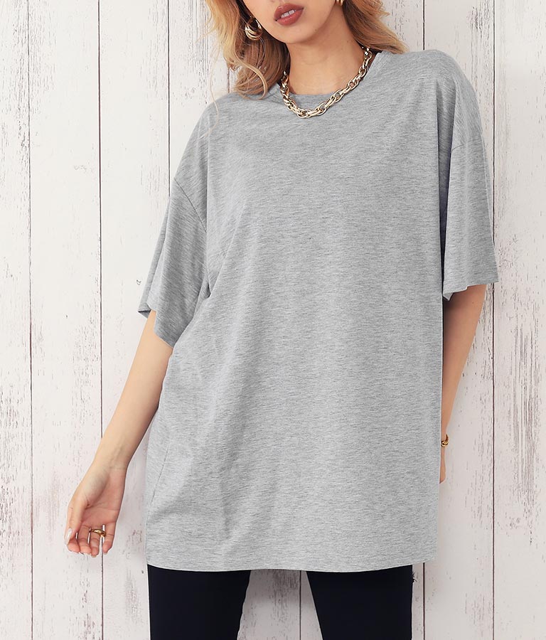 ラウンドネック ゆるてろ ビッグ Tシャツ 493-2555
