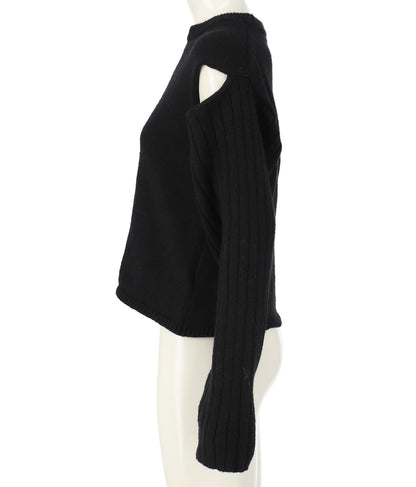 デザインオープンニットトップスセーター 493-2429