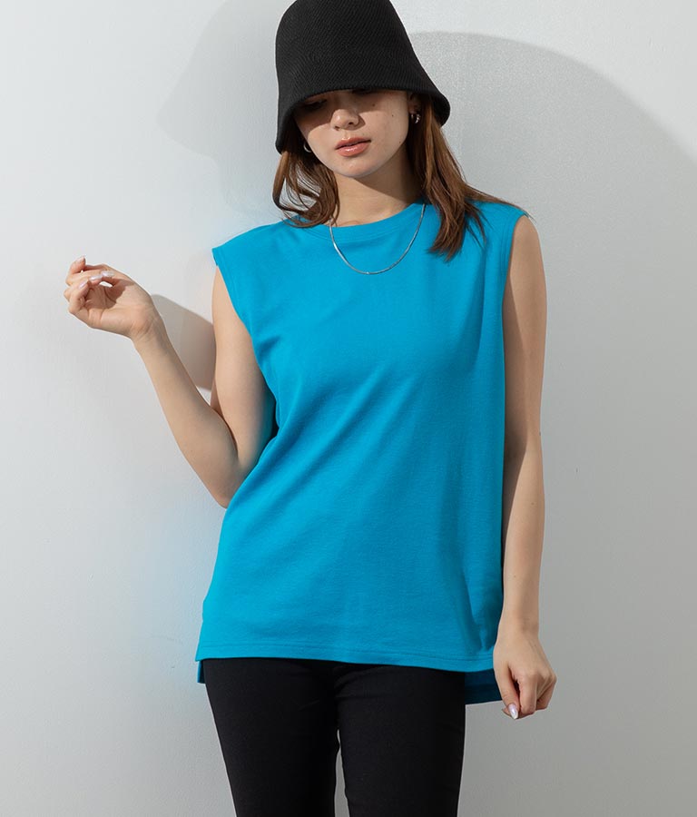 シンプルノースリーブトップスカットソー 793-8922