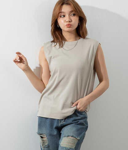 シンプルノースリーブトップスカットソー 793-8922