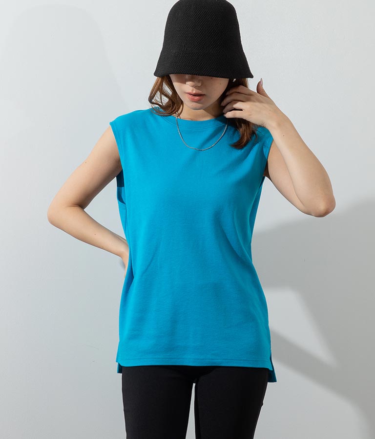 シンプルノースリーブトップスカットソー 793-8922