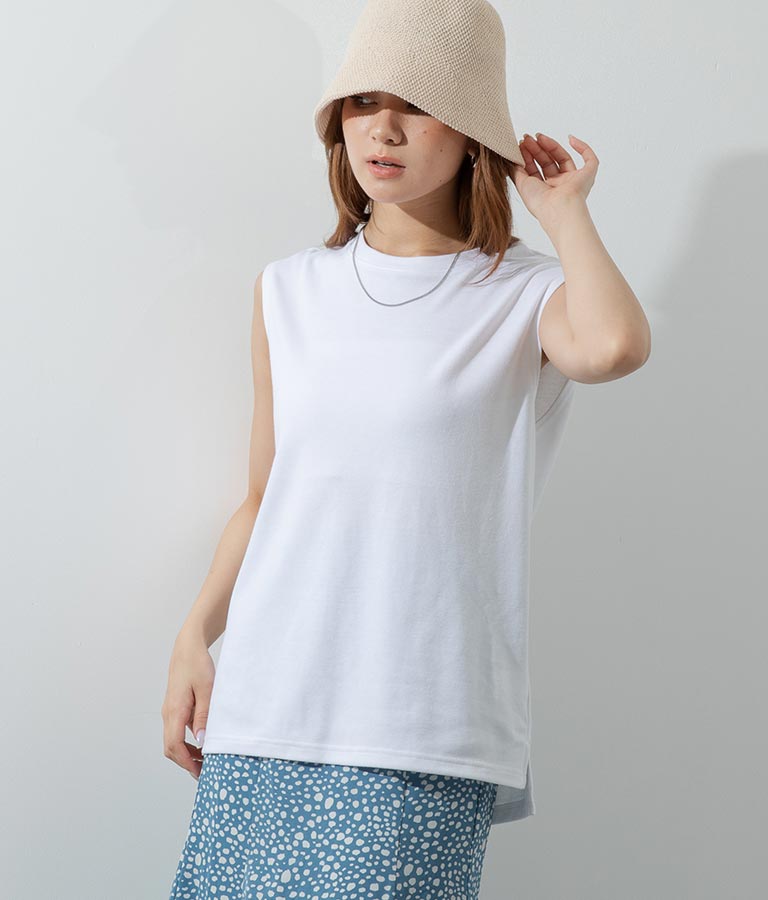シンプルノースリーブトップスカットソー 793-8922
