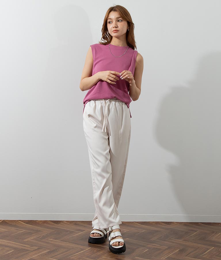 シンプルノースリーブトップスカットソー 793-8922