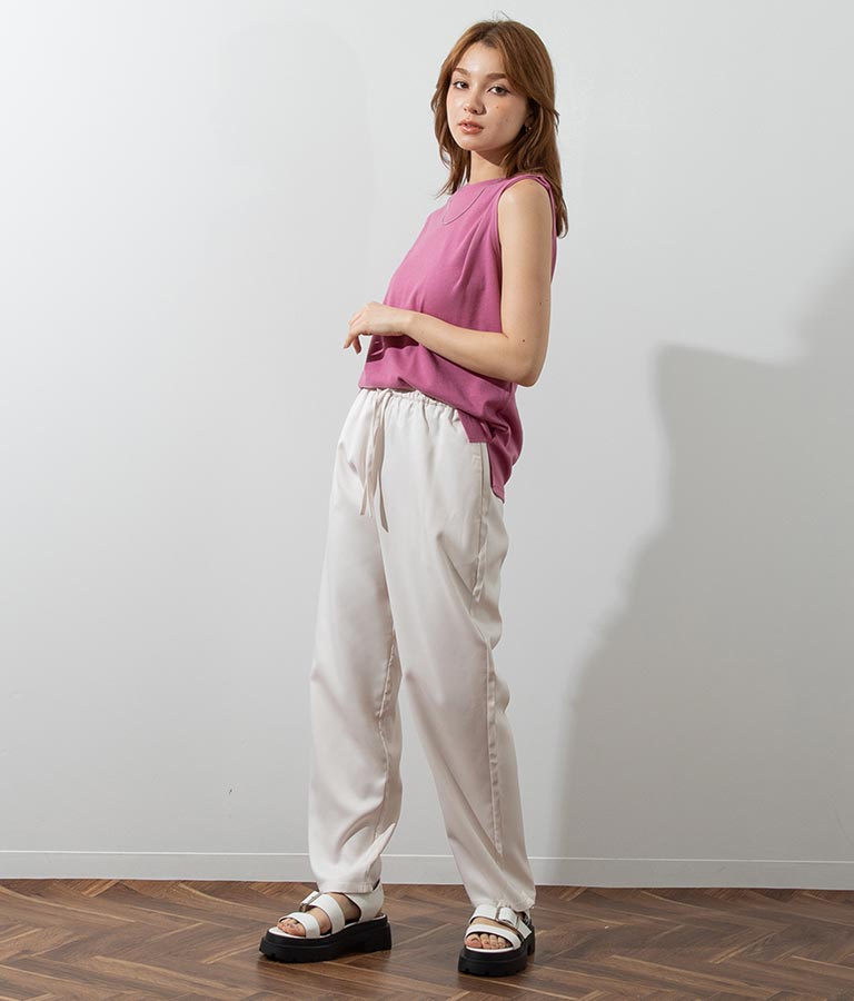 シンプルノースリーブトップスカットソー 793-8922