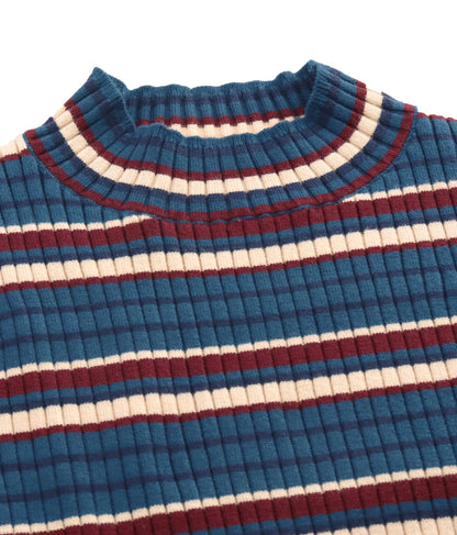 マルチボーダー リブ トップス ニット 793-8541