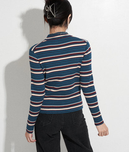 マルチボーダー リブ トップス ニット 793-8541