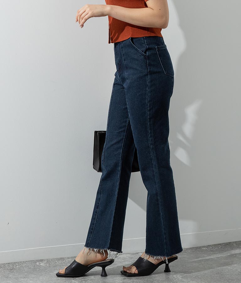 バックゴム フレア デニム パンツ 792-8907
