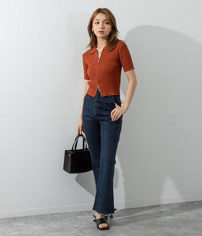 バックゴム フレア デニム パンツ 792-8907