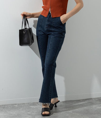 バックゴム フレア デニム パンツ 792-8907