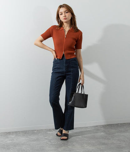 バックゴム フレア デニム パンツ 792-8907