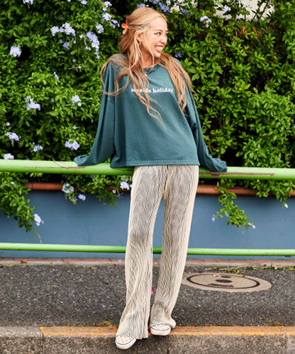 プレーティングストレートニットパンツ 852-5463