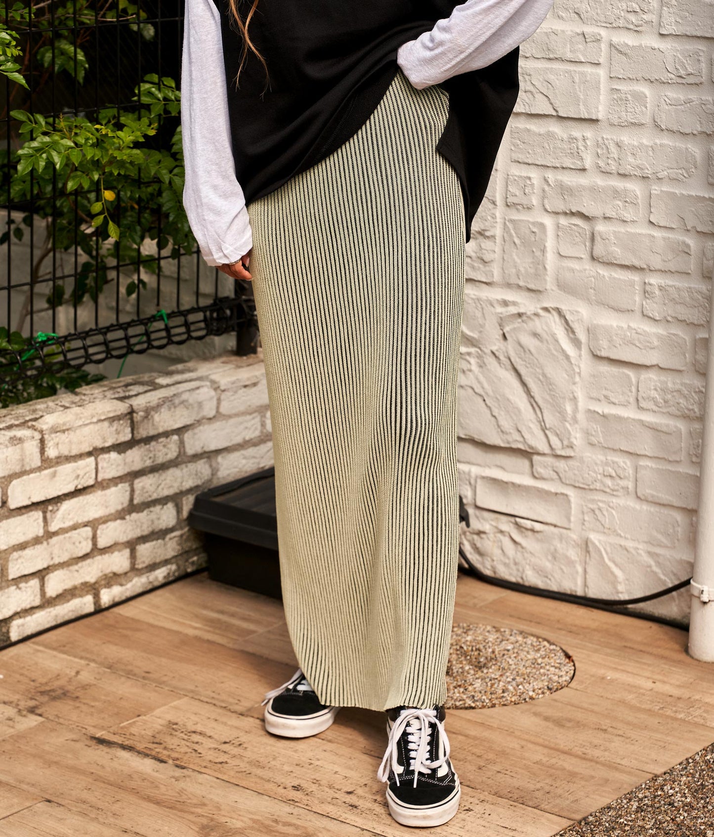 プレーティング ストレート ニットスカート 851-5464