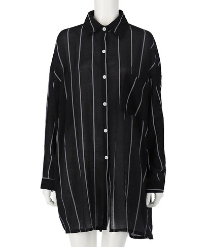 オーバーサイズ ストライプ シャツ 154-5412